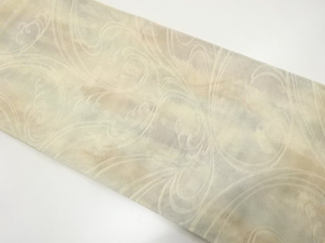 紗　荒波模様織り出し　袋帯